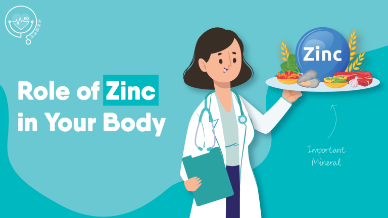 Illustration of doctor holding zinc rich foods on a tray